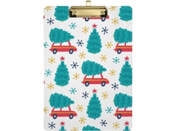 Peso de Papel em Forma Carro Vermelho e Árvore Natal no Telhado. 31,8 X 22,9 0,3 Cm Durável Resistente