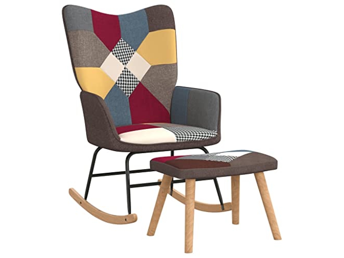 Rocking Chair With Stool, Rocking Chairs With Stools Vidaxl Multicolor Tecido