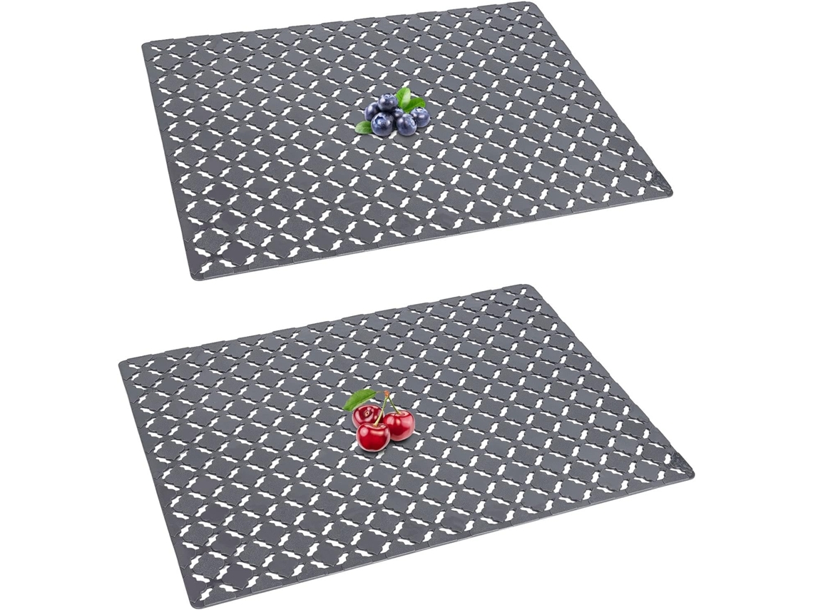 Tapete para Pia AQUAFORGE 2 peças protetoras de drenagem recortáveis 30x40 cm cinza