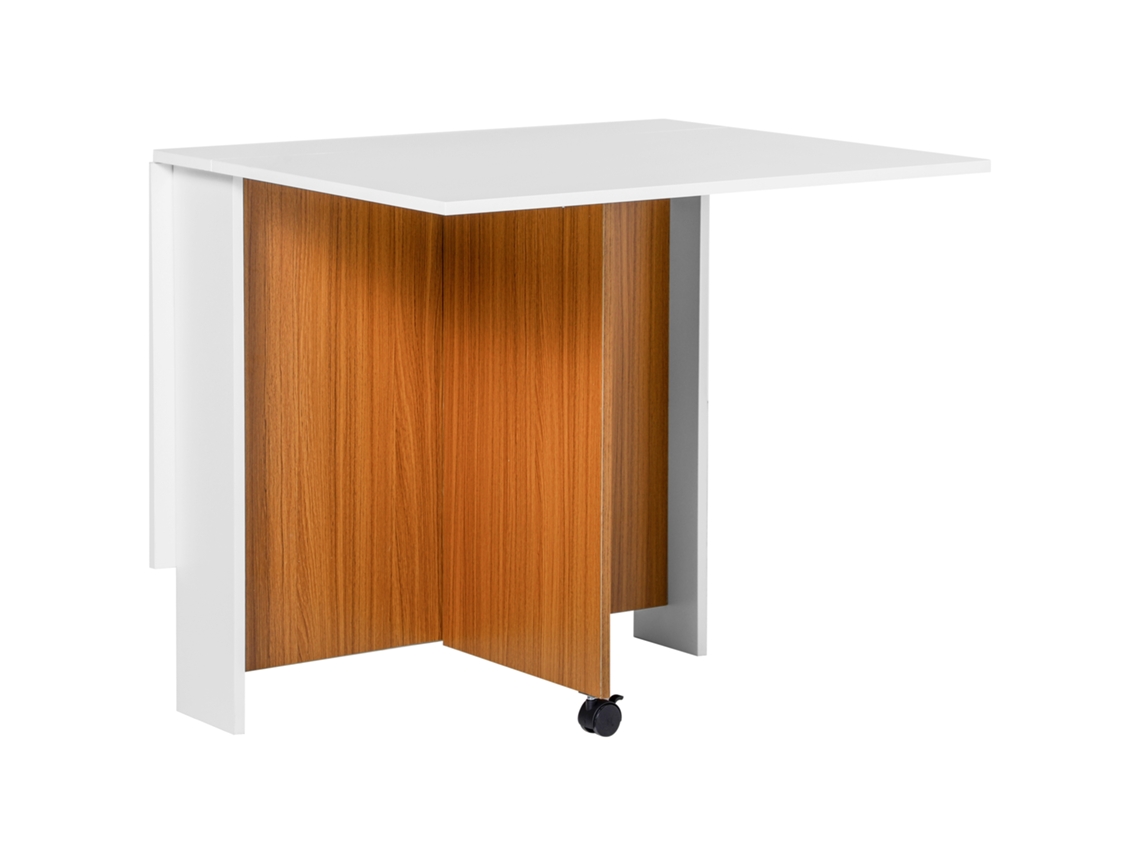 Mesa de Jantar Extensível, dobrável, com Rodízios, 120x80x73 cm BTFORUS