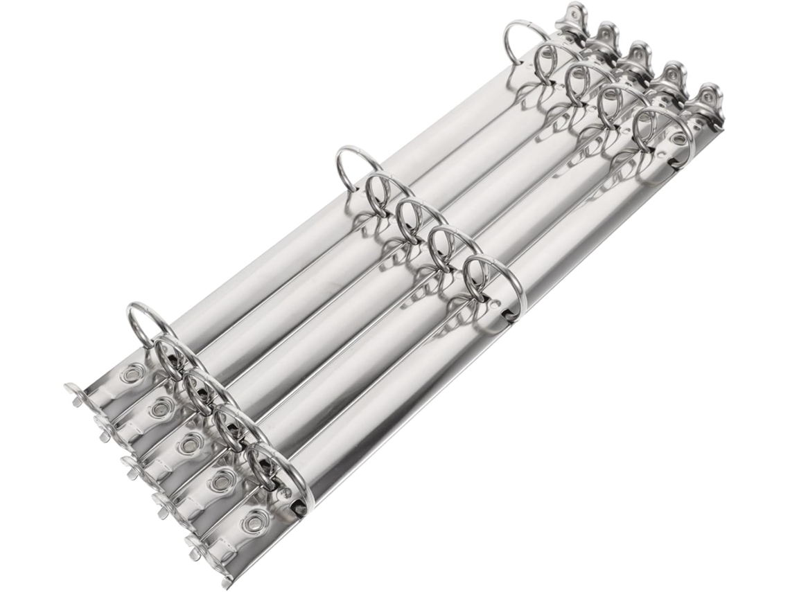 Conjunto De 5 Peças Fichário 3 Argolas Veemoon Pastas Arquivo, Leve E Durável, Com Design Em Níquel Branco, Ideal