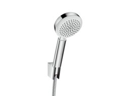 Conjunto De Suporte De Duche Hansgrohe Crometta 100 Vario Com Mangueira De Duche De 125 Cm, 26666400, Branco/cromo