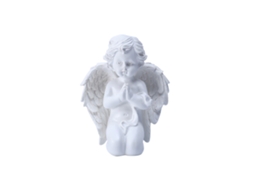 Estátua Anjo Oração Ornamento Mesa Resina 11x9x14.5cm