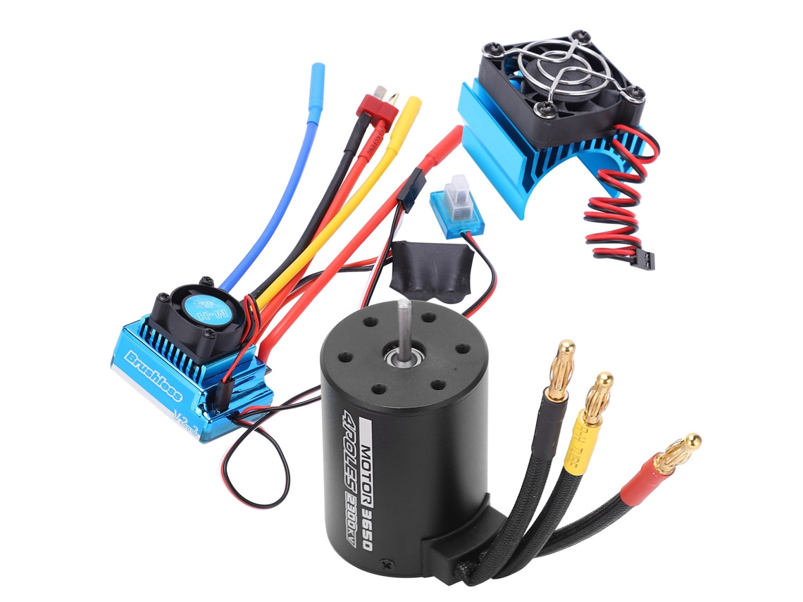 Conjunto Motor Brushless 3650 2300kv Esc 45a Carro Rc 1/10
