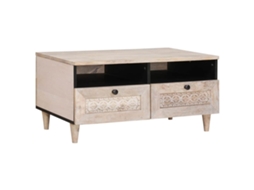 Vidaxl Mesa De Centro Branco Descolorido 80 X 54 X 40 Cm