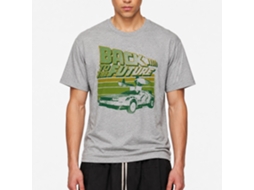 Rockinstone Back To The Future Movie Green Flight Heather Gray Adult T-shirt Size:l