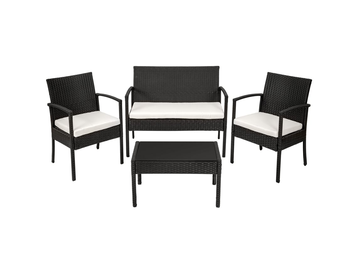 Conjunto TECTAKE de Rattan Sparta 3+1 Worten.pt