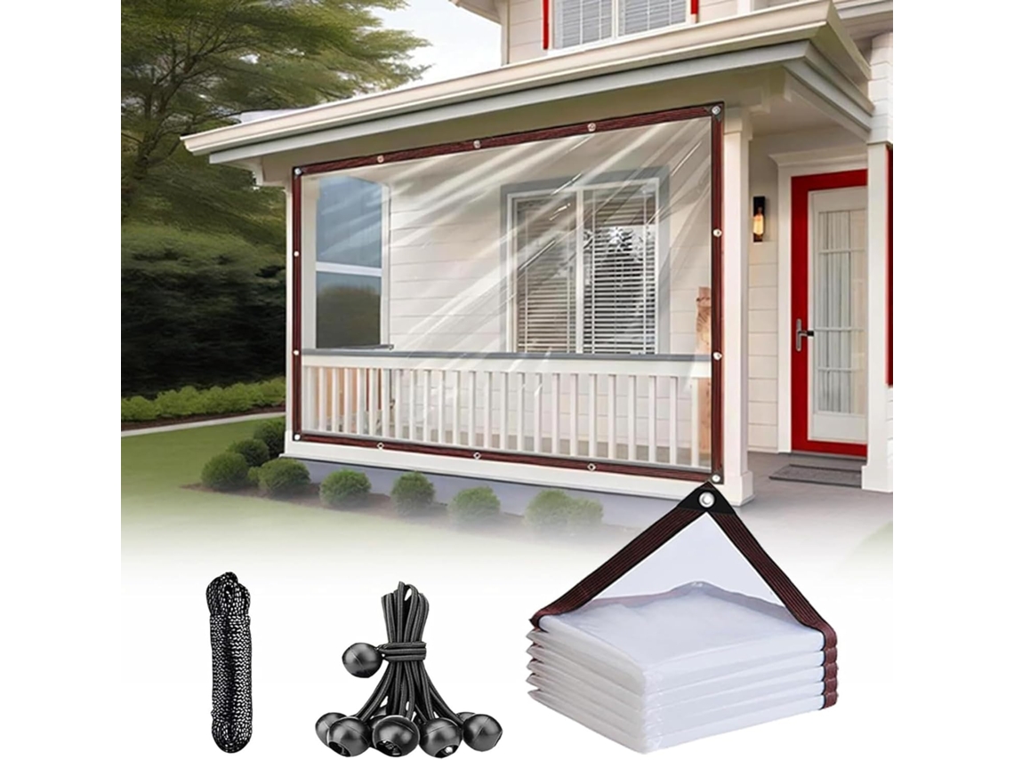 Transparent Tarpaulin With Eyelets, Waterproof Tarpaulin As Protection From Rain, Wind And Dust, For Outdoors With Rope