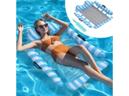 Rede Inflável Azul Para Piscina, Rede Flutuante, Cama Inflável Flutuante 4 Em 1, Rede Aquática, Cadeira Flutuante Para Piscina, Cadeira Flutuante Port