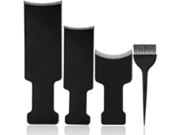 Kit de Placa de Deste Escova de 4 Peças de Topo Plano de 3 Peças e Escova de Coloração de Cabelo de 1 Peça para Tintura de Cabelo JEDBESETZT