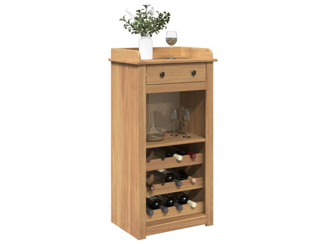 Vidaxl Garrafeira Panama 57x40x111,5 Cm Madeira De Pinho Maciça