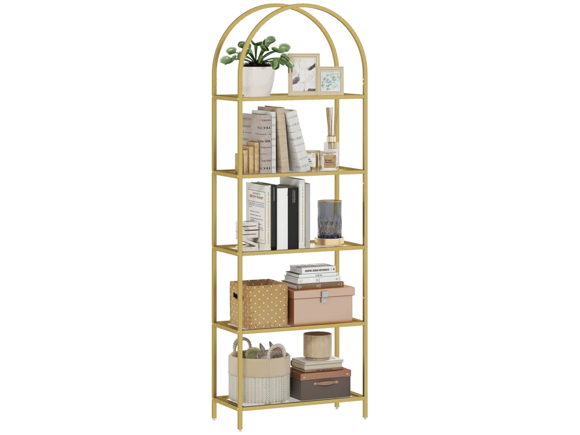 Vitrine de parede PRIME KANG com 5 prateleiras de vidro, 60x30x175 cm