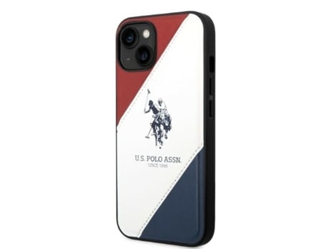 Capa para iPhone 14 Plus USPOLO Pele Sintética Branco