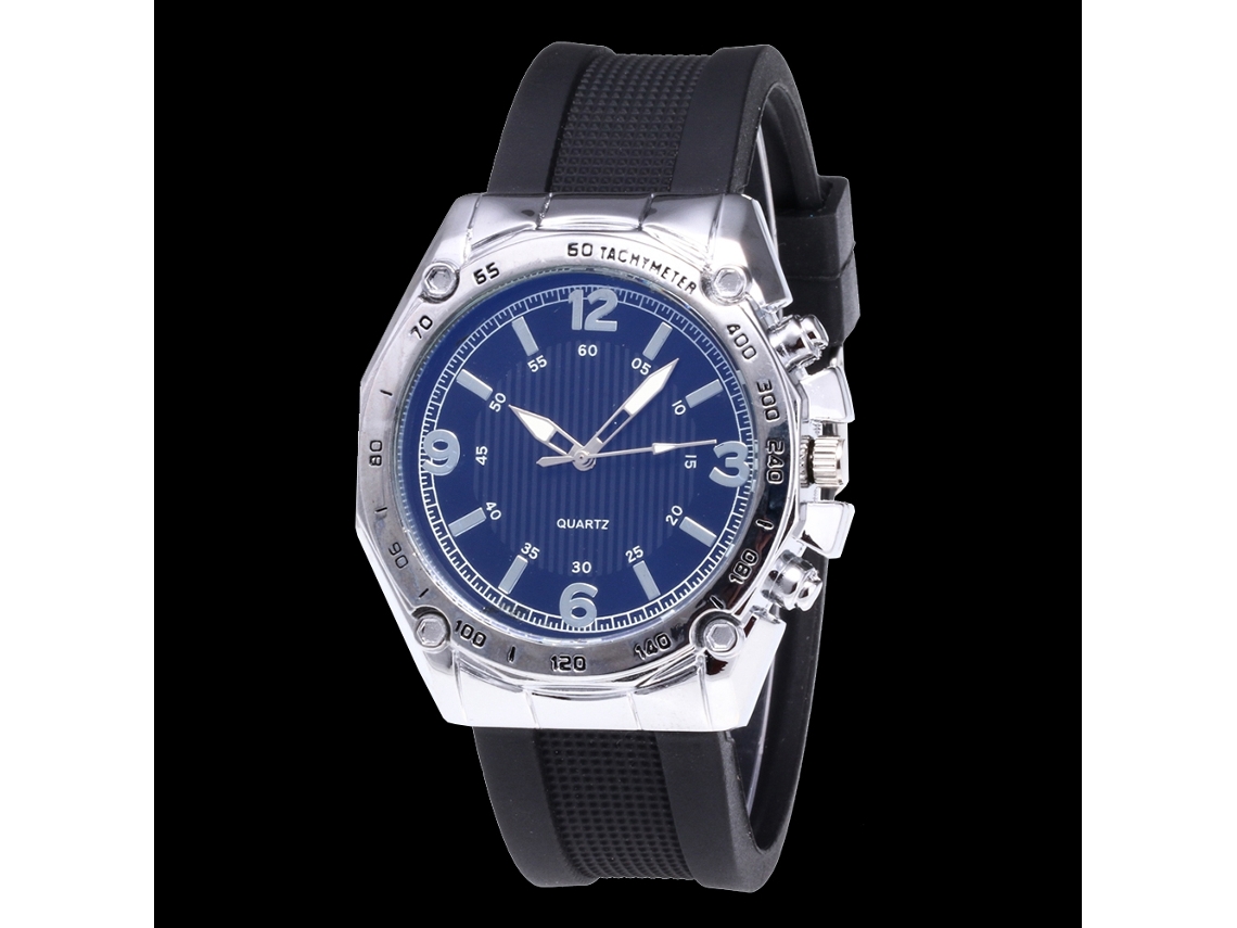 Reloj De Cuarzo Con Correa De Silicona Moderna Para Estudiantes (plata Azul)