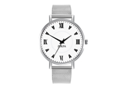 Reloj De Cuarzo Para Mujer Con Correa De Malla, Dial Romano, Casual (plateado)