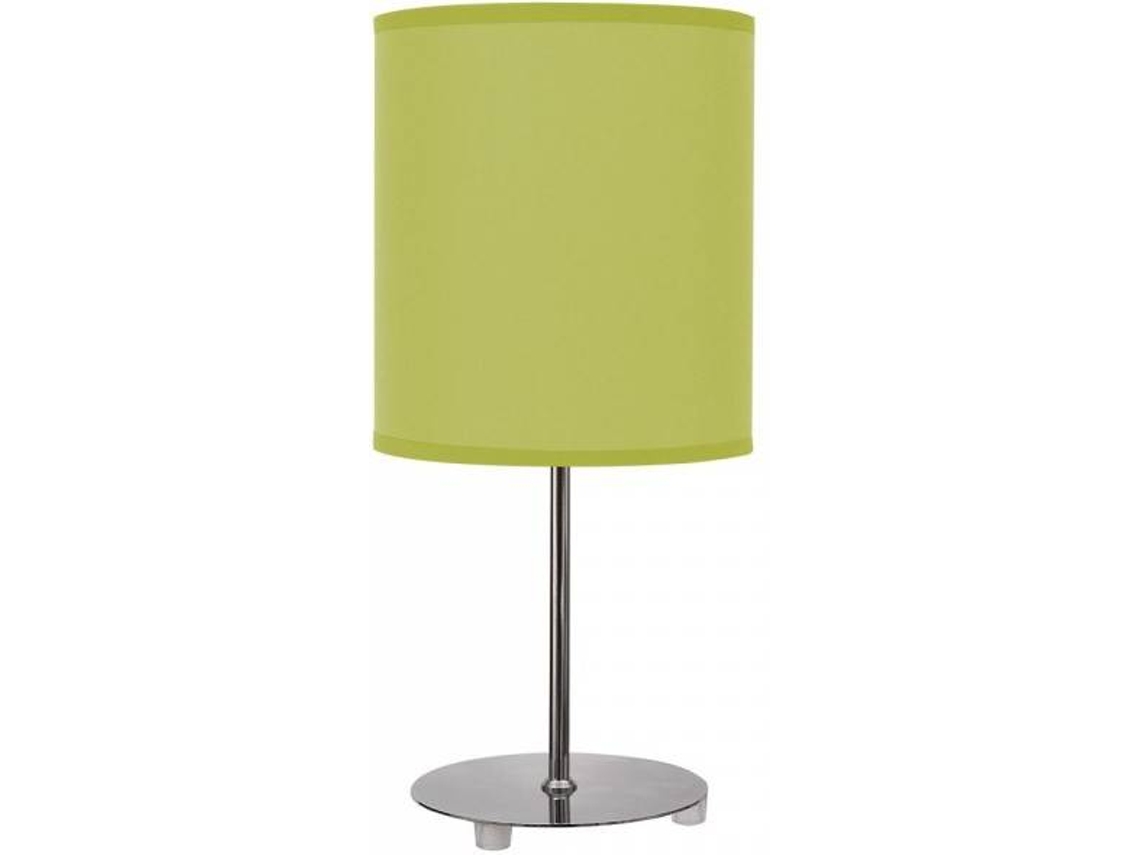 Candeeiro de Mesa FABRILAMP Nicole (Verde - E27 - Máx. 60W - Metal - Tecido)