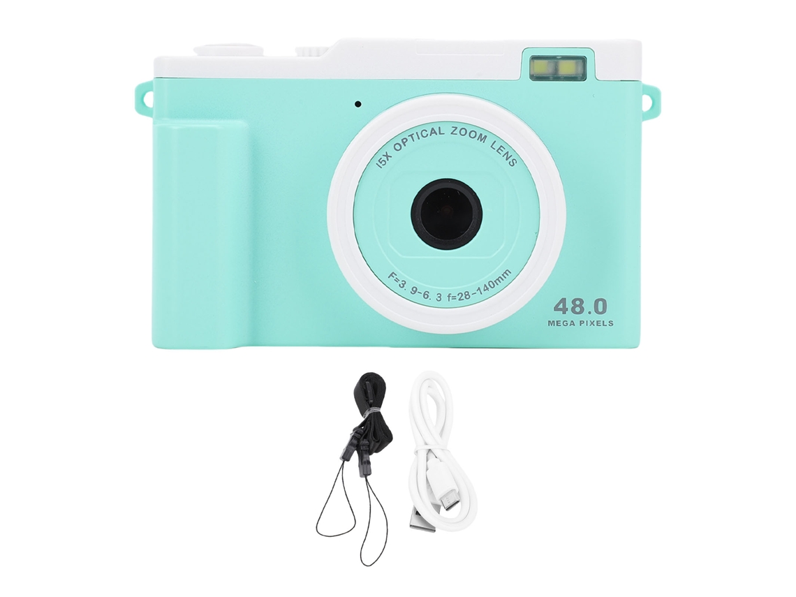 Câmera Digital Portátil 1080p 48mp Com Duas Câmeras Zoom Digital 15x Flash Led Wifi Para Viagens Compacta