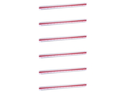 Régua Triangular De Plástico Para Escala 6x: 1:20, 1:25, 1:50, 1:75