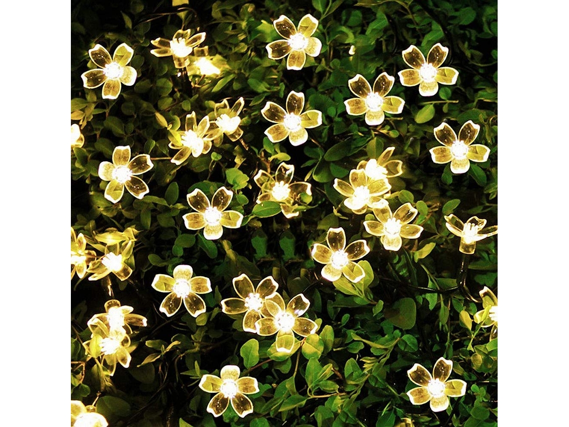Lâmpadas Solares De Led,6.5m Luzes De Fio De Flores Impermeáveis Para Jardim,decoração De Casamento,natal E Festas Btforus