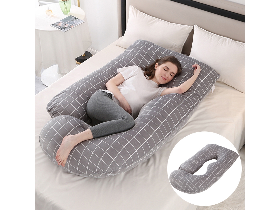 Almofada para Grávidas, Travesseiro para Apoio Abdominal e Cervical, Item Essencial para Maternidade SPQMENT (65x90x175cm xadrez)