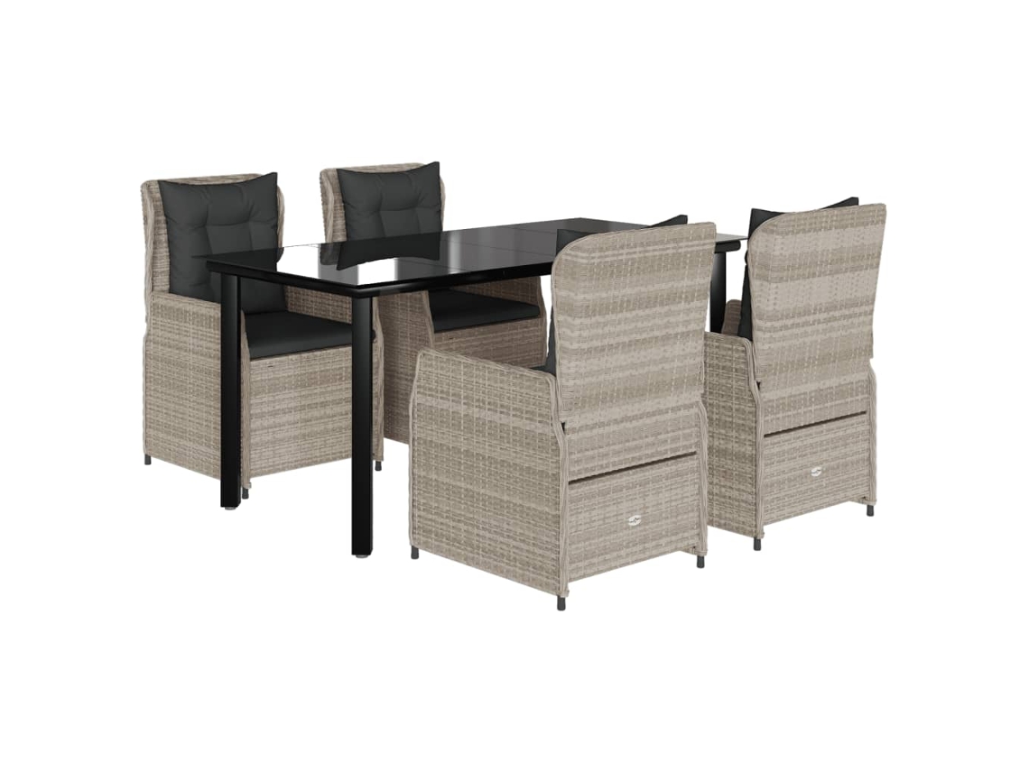 Garden Dining Set, Garden Dining Sets Vidaxl Cinzeto Rattan / Vime (160 X 80 X 74 Cm)