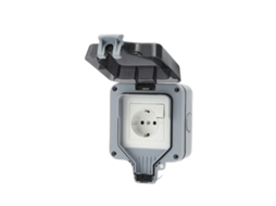 Tomada de Parede Externa com Interruptor e Luz Indicadora BRILVIBERA (ip66) | BRILVIBERA