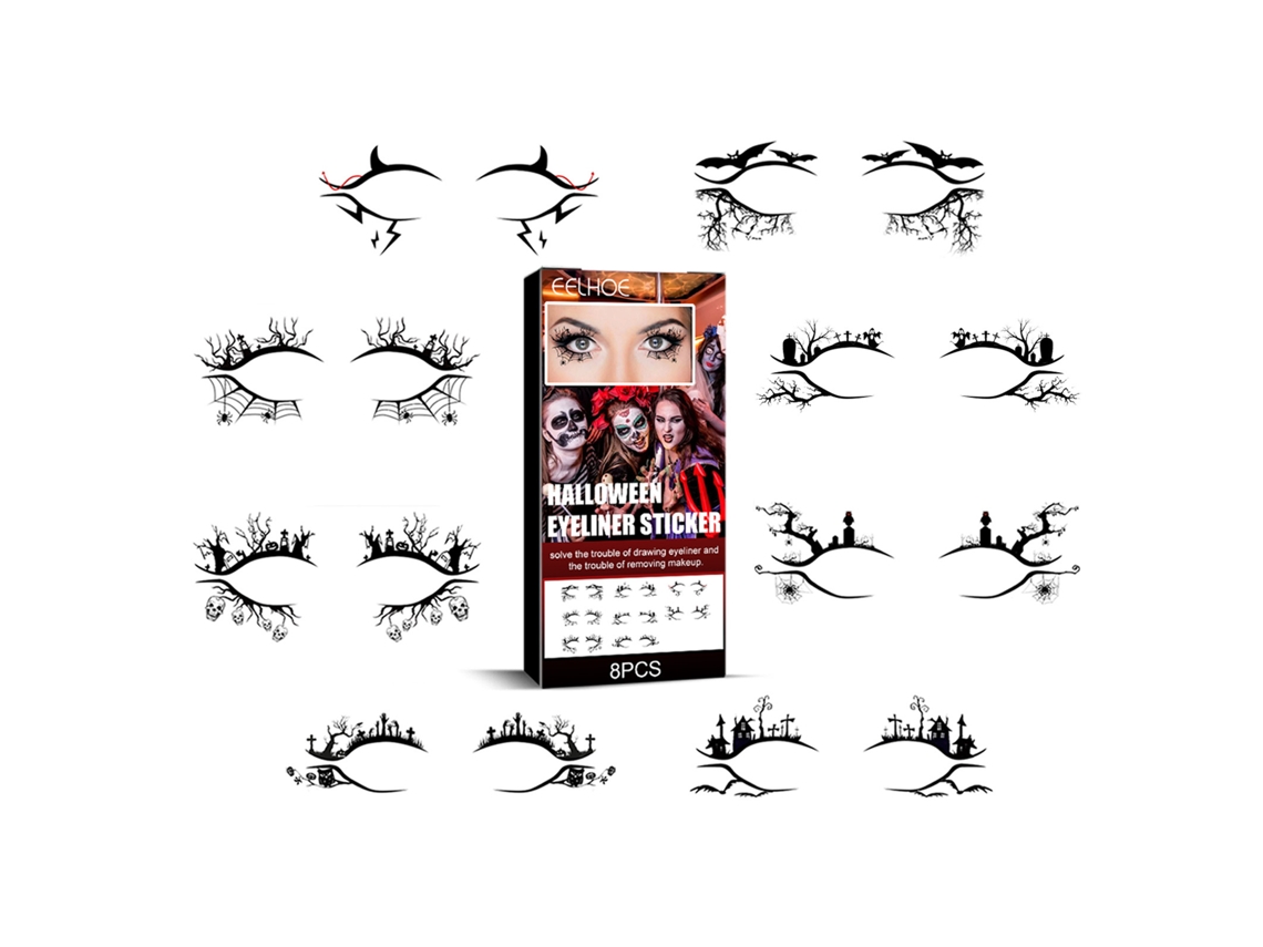 Adesivos delineador de Halloween Morcego Aranha