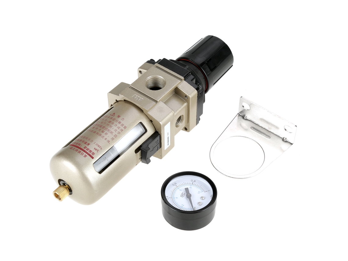 Regulador De Pressão Com Filtro Aw4000-04 Para Ar Com Medidor De Pressão