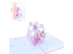 Cartão Comemorativo Tridimensional 3d Com Impressão Colorida, Cesta Oca De Flores De Cerejeira, Escultura De Papel Criativa Univer Aquaforge