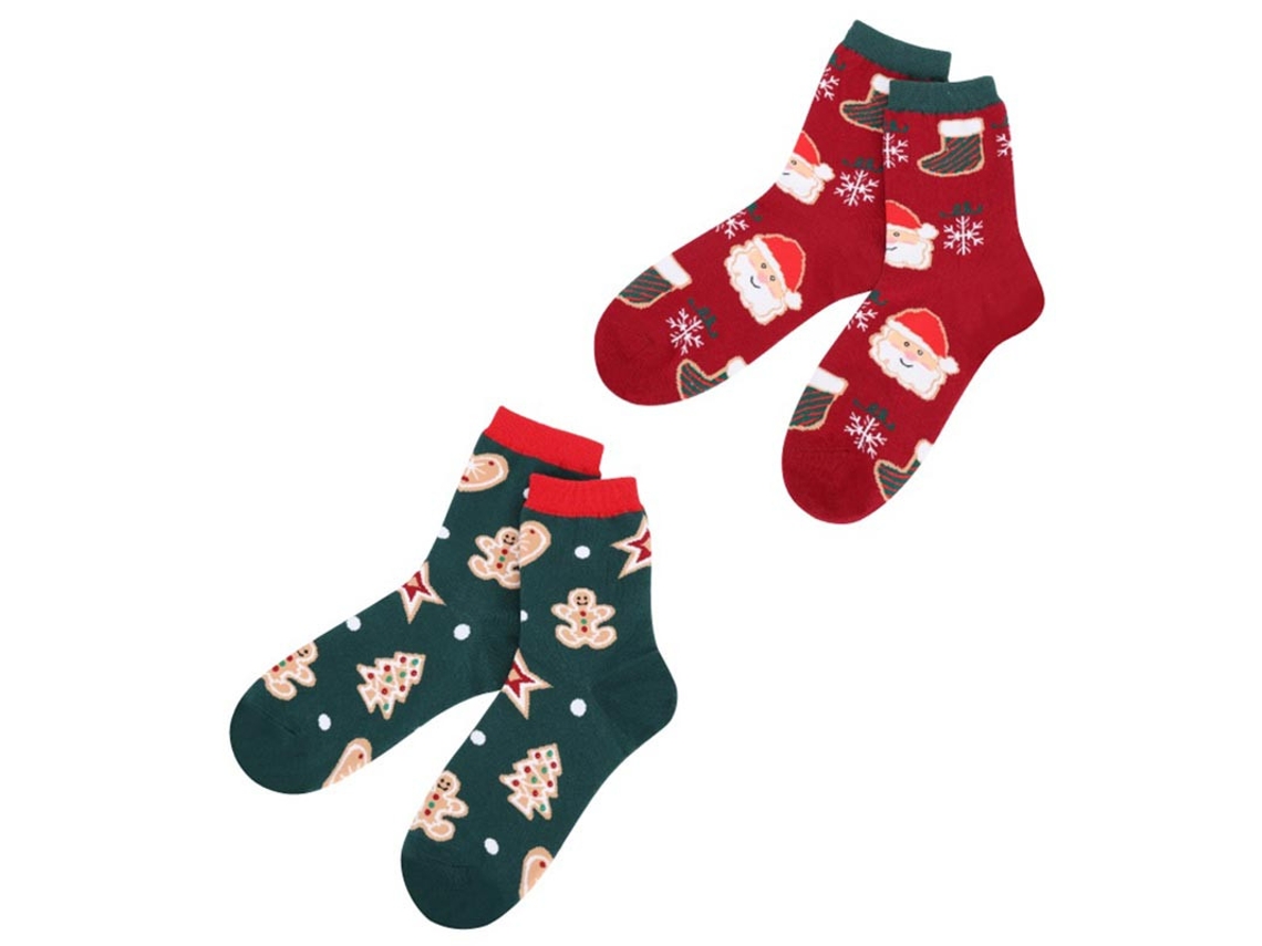 Meias de Natal Biscoito e Papai Noel em diversos modelos adultos