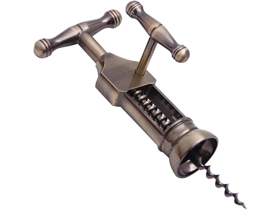 Saca-rollhas Vintage Profissional com Haste Rosqueada, Design Ergonômico, Marrom