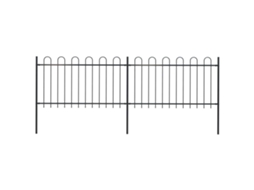 Cerca De Jardim Com Cabedal Em Aros 3,4x1 M Aã§o Preto DKD HOME DECOR