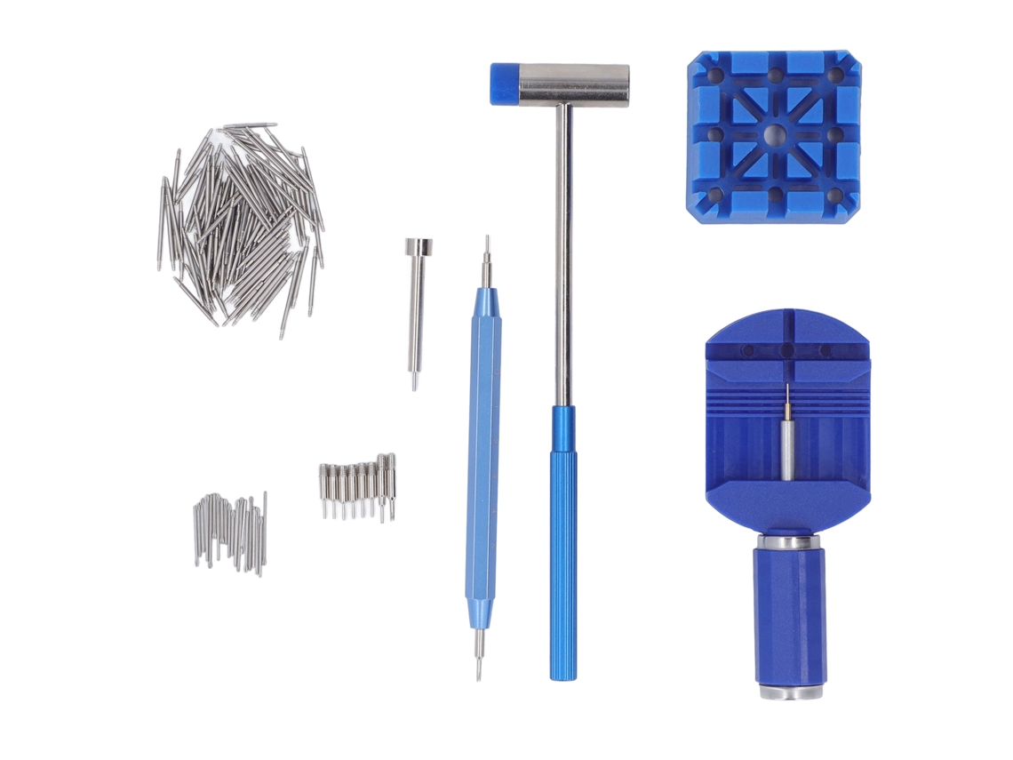 Kit De Ferramentas Para Remover Elo De Relógio Com Ponta De Aço Inoxidável E Cabo De Plástico, Ferramenta De Reparo De Pulseiras Azul