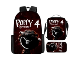 Conjunto De Três Peças De Mochila Infantil Com Estampado De Desenhos Animados: Mochila Escolar Com Alças, Lancheira Térmica E Estojo, Modelo 17