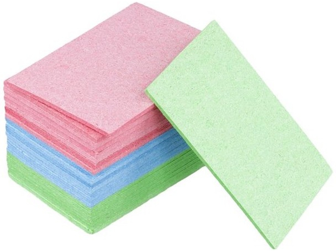 Sponjas De Limpeza 24 Unidades - Espuma De Limpeza Compactada - Pano De Cozinha - Celulose Natural - Materiais Sustentáveis - Dimensões 9,6 X 6,2 Cm -