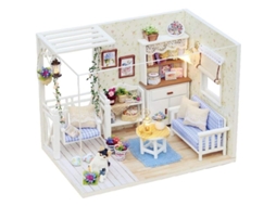 2026 kit de Casa de Bonecas Miniatura Diy 2025 em Madeira 3d com Móveis Brinquedo Manual para Crianças Presente Ideal
