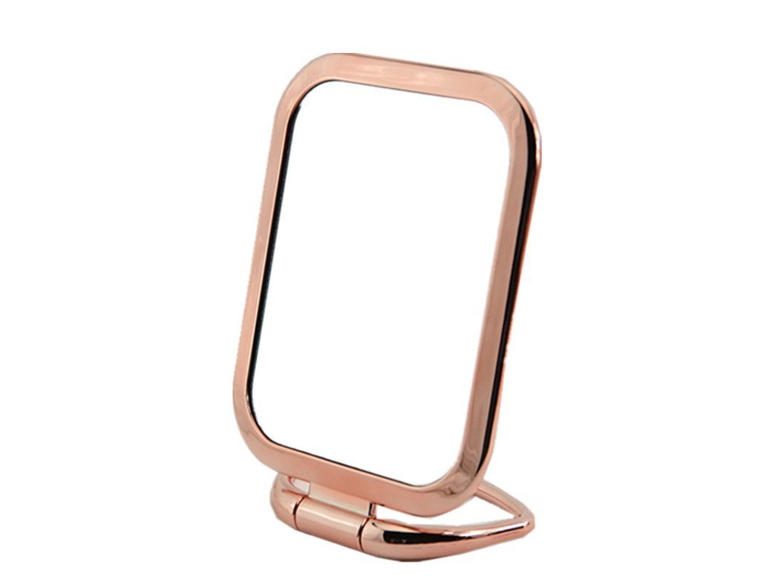 2026-espejo De Maquillaje Doble Lado Con Lupa, Espejo De Mesa Cuadrado (oro Rosa)