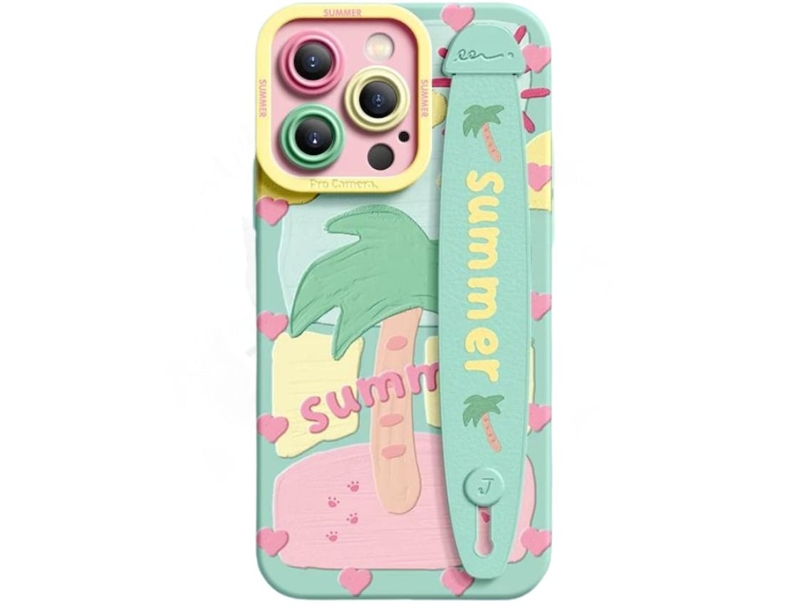 Capa Happy Summer para iPhone 15 VEANXIN Verde
