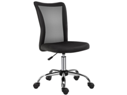 Cadeira De Escritório Ergonômica, Base Cromada, Giro 360°, Malha Preta, Altura Ajustável