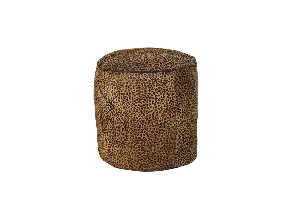 Apoio para os Pés com Estampa de Leopardo Marrom ALEXANDRA HOUSE LIVING (46x46x50cm)