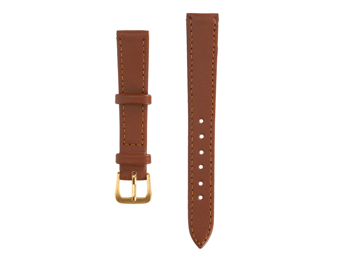 Correa De Reloj De Cuero Pu Unisex Con Hebilla 14mm Marrón Accesorio Universal