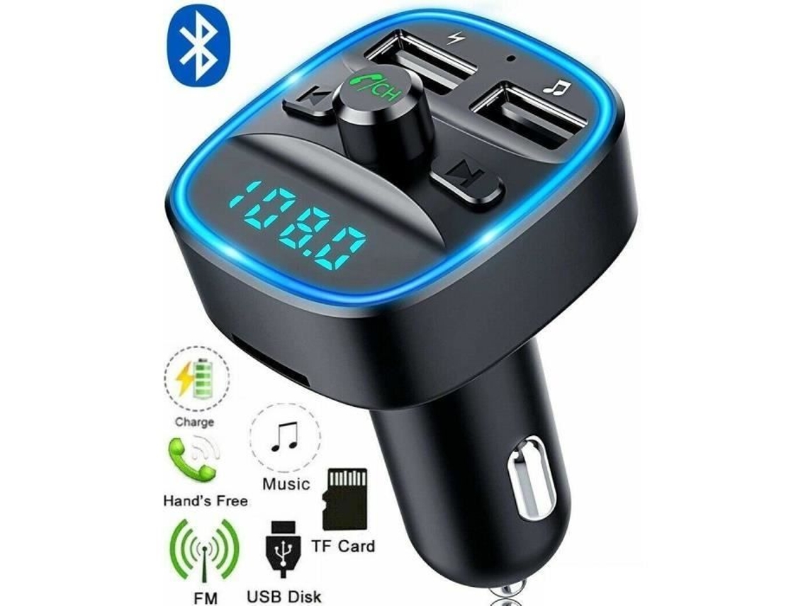 Transmissor FM sem fio Bluetooth 5.0 Adaptador MP3 Kit para carro Carregador USB Snakiox