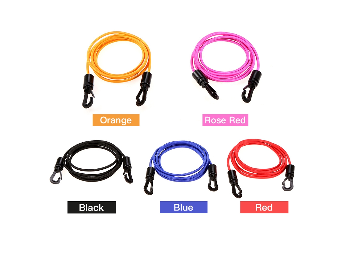 CORDA Elástica Bungee, 1,5m, 4mm, para Kayak, Canoa, com Ganchos, Acessório de Fixação Náutico S/MARCA