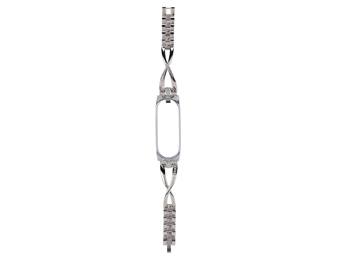 Pulseira EOOCOO (metal Prateado com Diamantes Inseridos em Forma de X)