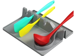 Suporte De Colher De Silicone 6 Em 1 Com Almofada Anti Gotas, Suporte Para Várias Utensílios, Tamanho Maior, Resistente Ao Calor, Livre De Bpa