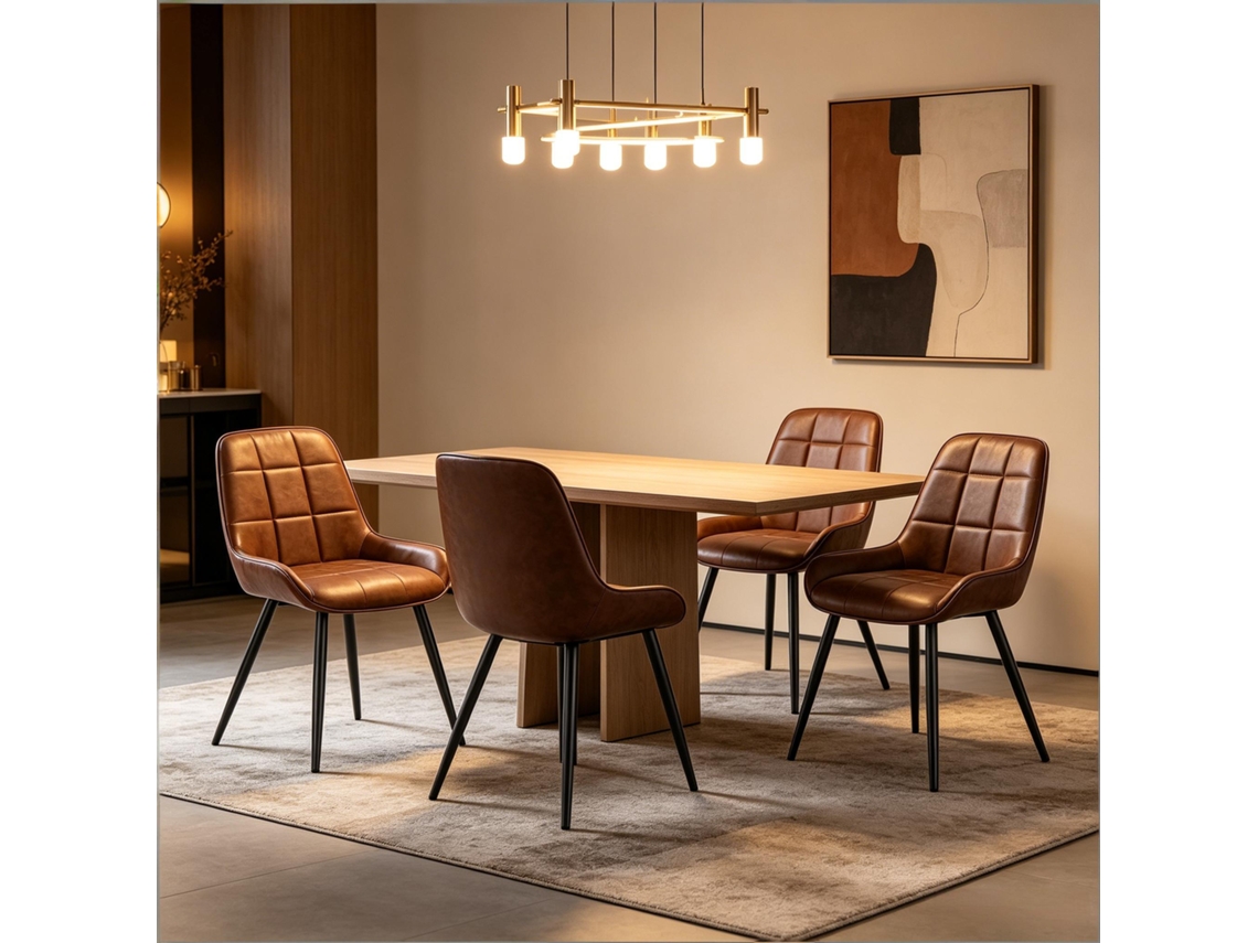 Conjunto De 4 Cadeiras De Sala De Jantar, Assento Alto Acolchoado Para Cozinha E Sala