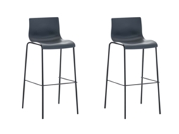 Conjunto de 2 bancos de bar HOVER com estrutura de 4 pernas em plástico cinza/preto CLP