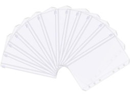 Pasta organizadora Supvox A6 com 6 furos e zíper, transparente, à prova d'água, em PVC, pacote com 12 unidades.