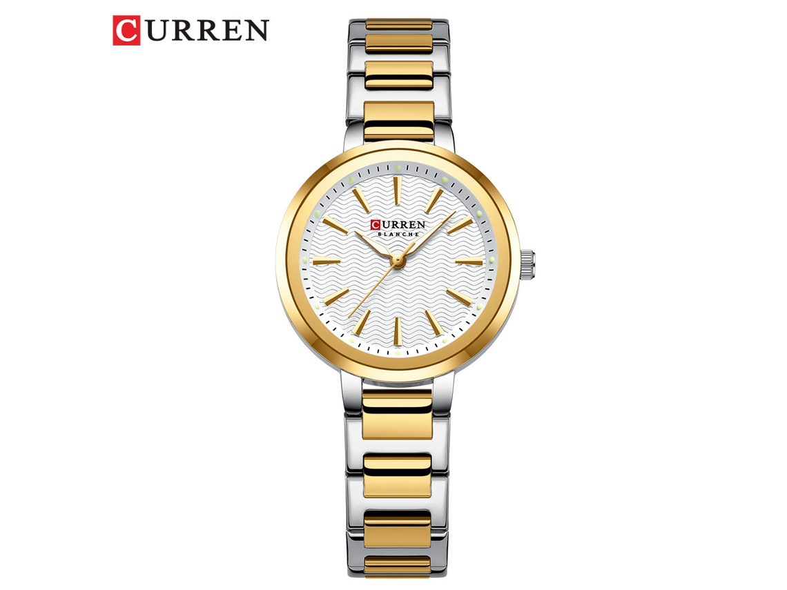 Relógio MDUG de quartzo, mostrador elegante, minimalista, feminino, pulseira de couro dourada ou preta, malha preta