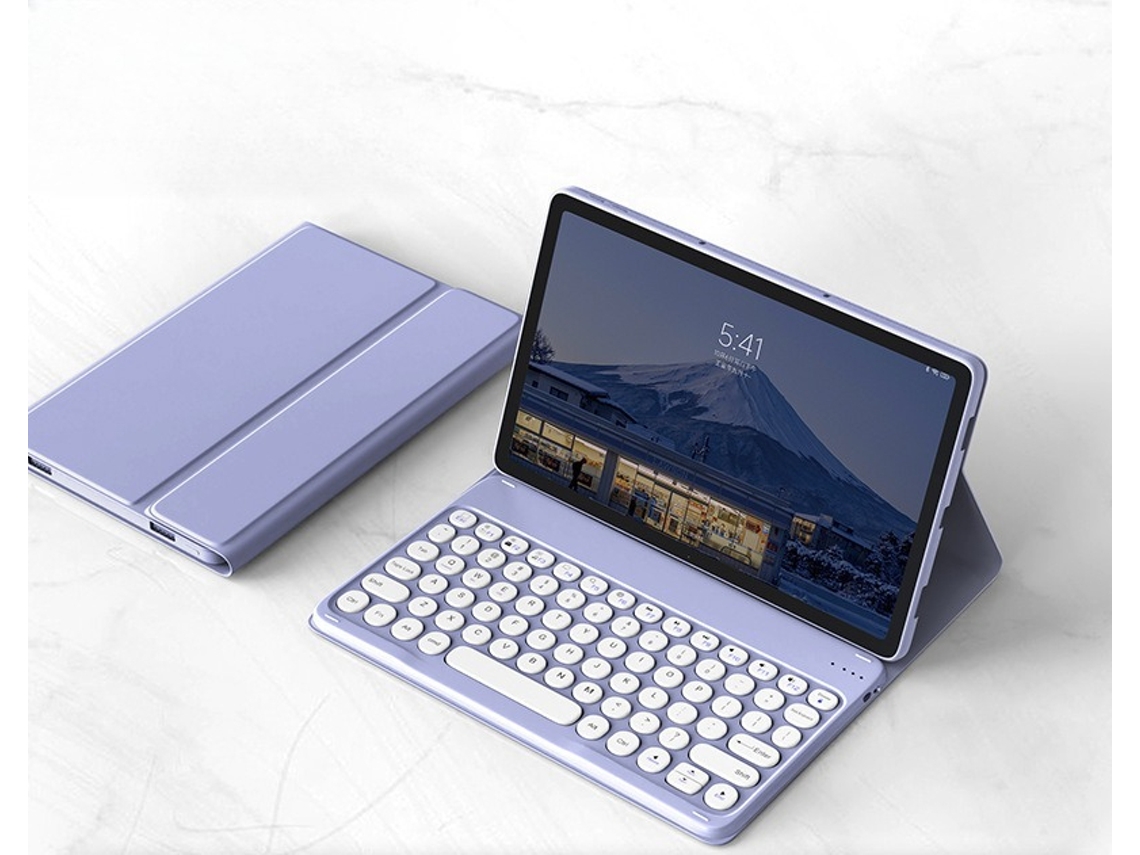 Capa Para Xiaomi Redmi Pad 22025, Com Teclado Inteligente Removível, Fina Em Pele. Roxo Hexinyigjly